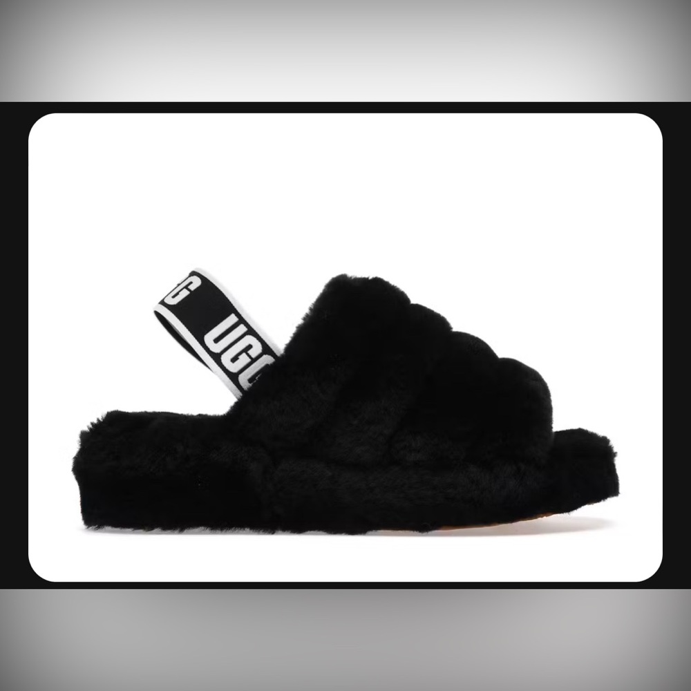 UGG Black Fluff Yeah Slide